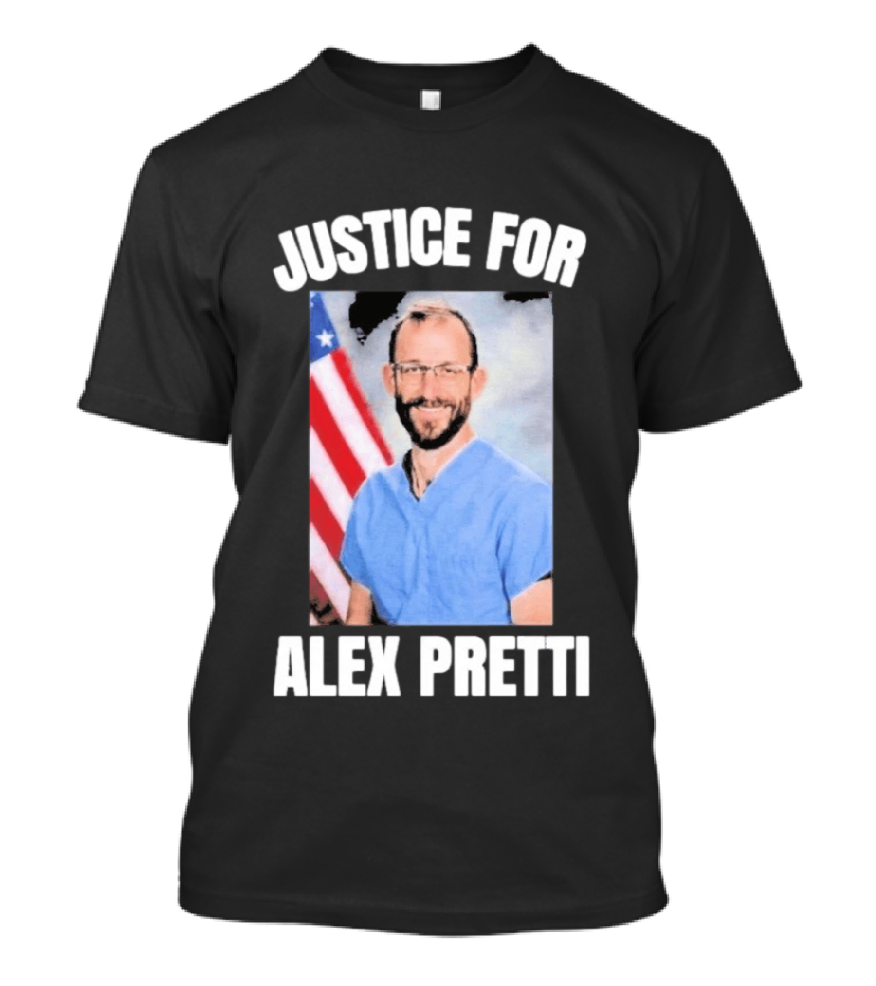 Justice For Alex Pretti American Flag Dedication T-Shirt