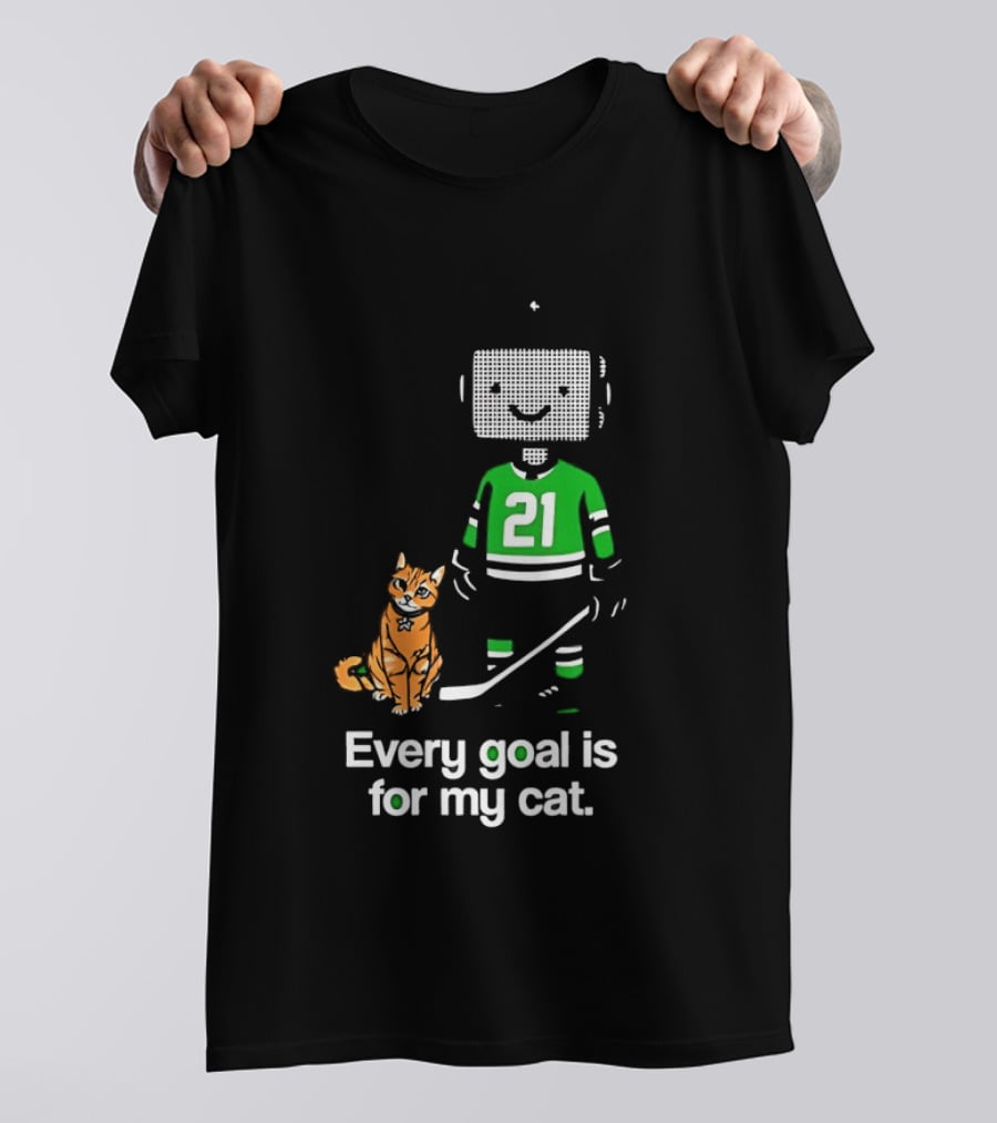 Jason Robertson 21 Dallas Stars Hockey Every Goal Is For My Cat T-Shirt