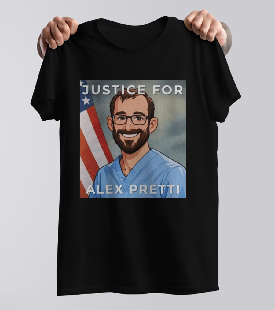 Justice For Alex Pretti Human Rights Protest Flag T-Shirt