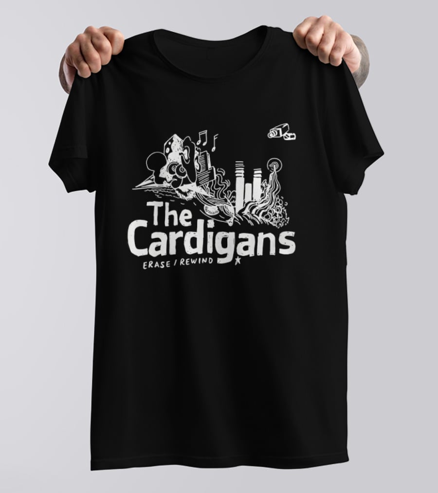 The Cardigans Erase Rewind Music Notes Cassette Tape T-Shirt