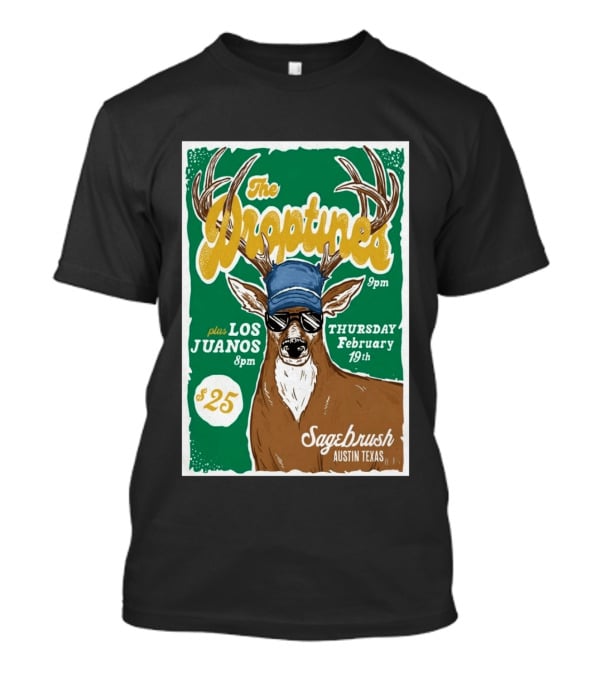 The Droptines Sagebrush Austin Texas Concert February 19 Plus Los Juanos 2026 T-Shirt
