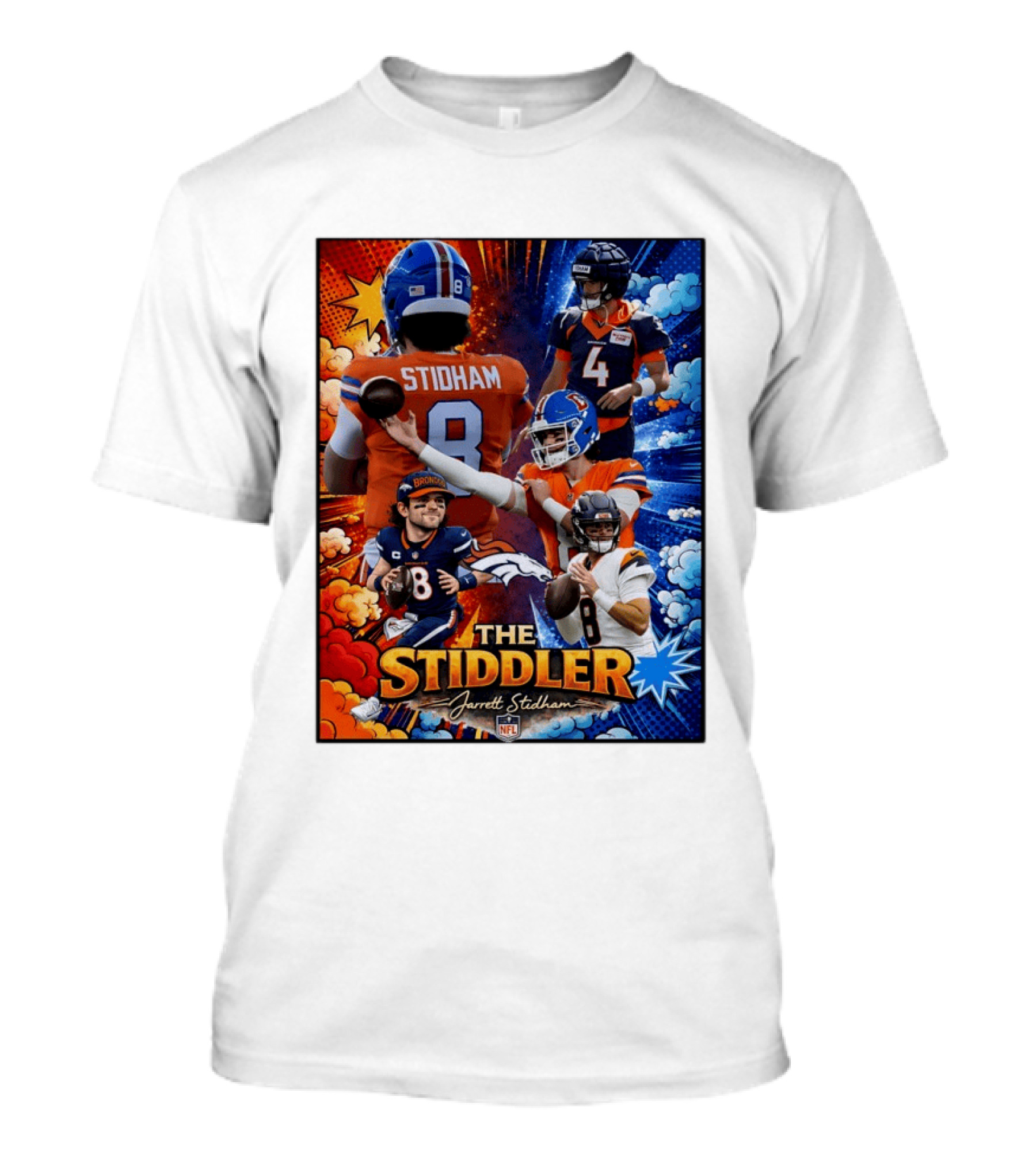 Jarrett Stidham The Stiddler Denver Broncos NFL Football Quarterback T-Shirt