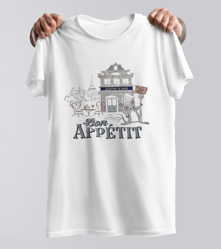 Remy Bon Appetit Ratatouille Adventure Parisian Bistro Scene T-Shirt