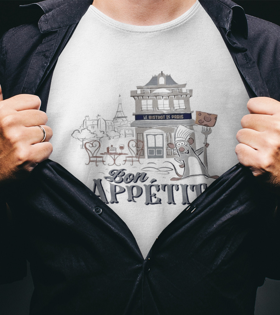 Remy Bon Appetit Ratatouille Adventure Parisian Bistro Scene T-Shirt