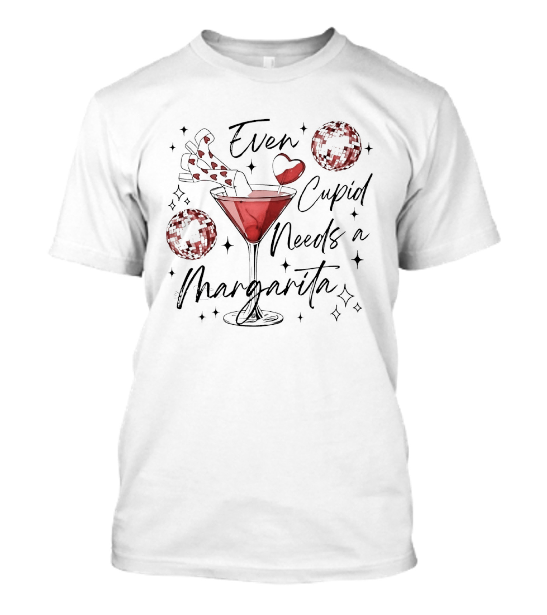 Even Cupid Needs A Margarita Valentine Hearts And Cocktail T-Shirt