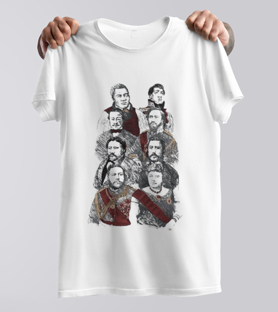 Fitted Hawaii Queen Album Cover Parody Sitting On A Throne Of Gold T-Shirt