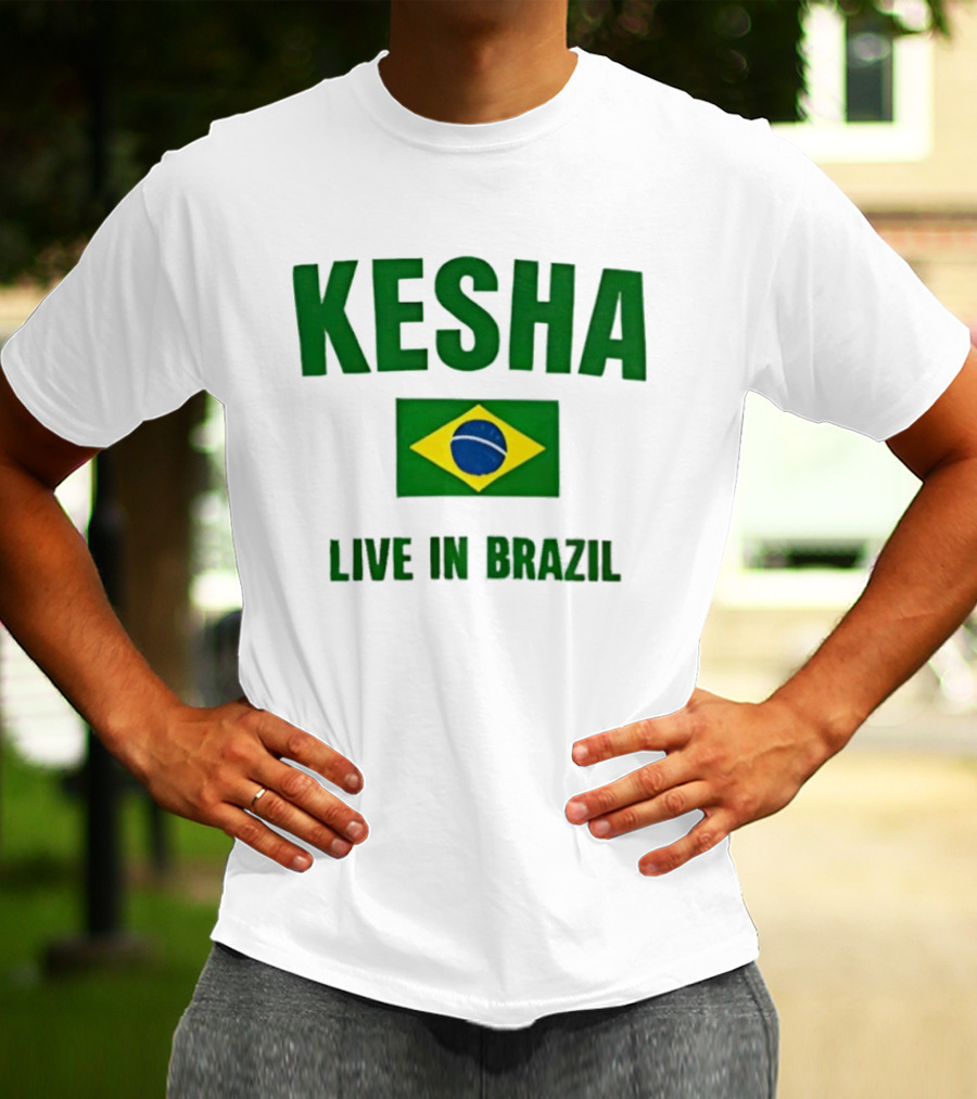 Kesha Live In Brazil Brazilian Flag Event T-Shirt