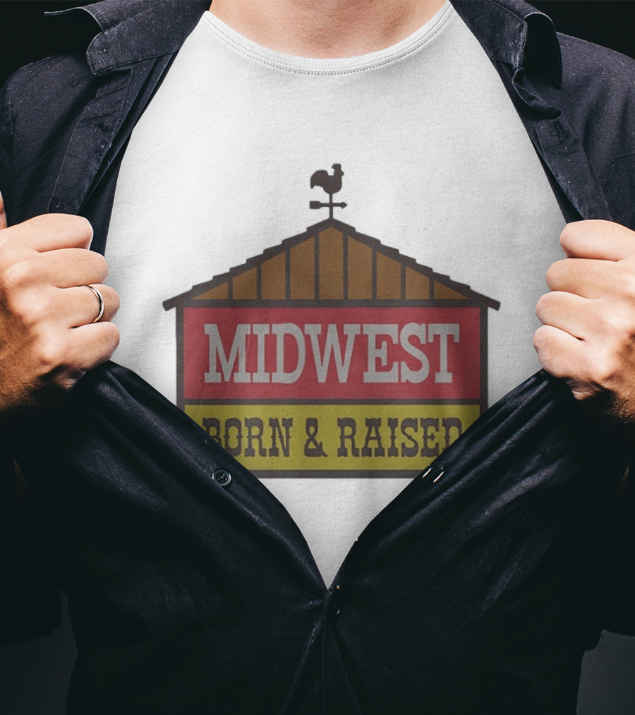Midwest Born And Raised Weather Vane Symbol United State Of Indiana T-Shirt