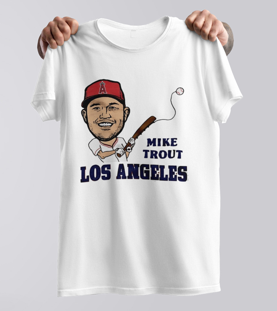 Mike Trout Los Angeles Angels Baseball Caricature T-Shirt