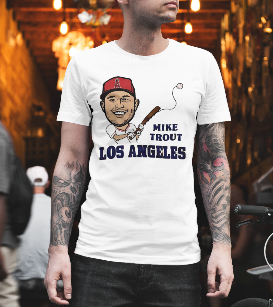 Mike Trout Los Angeles Angels Baseball Caricature T-Shirt