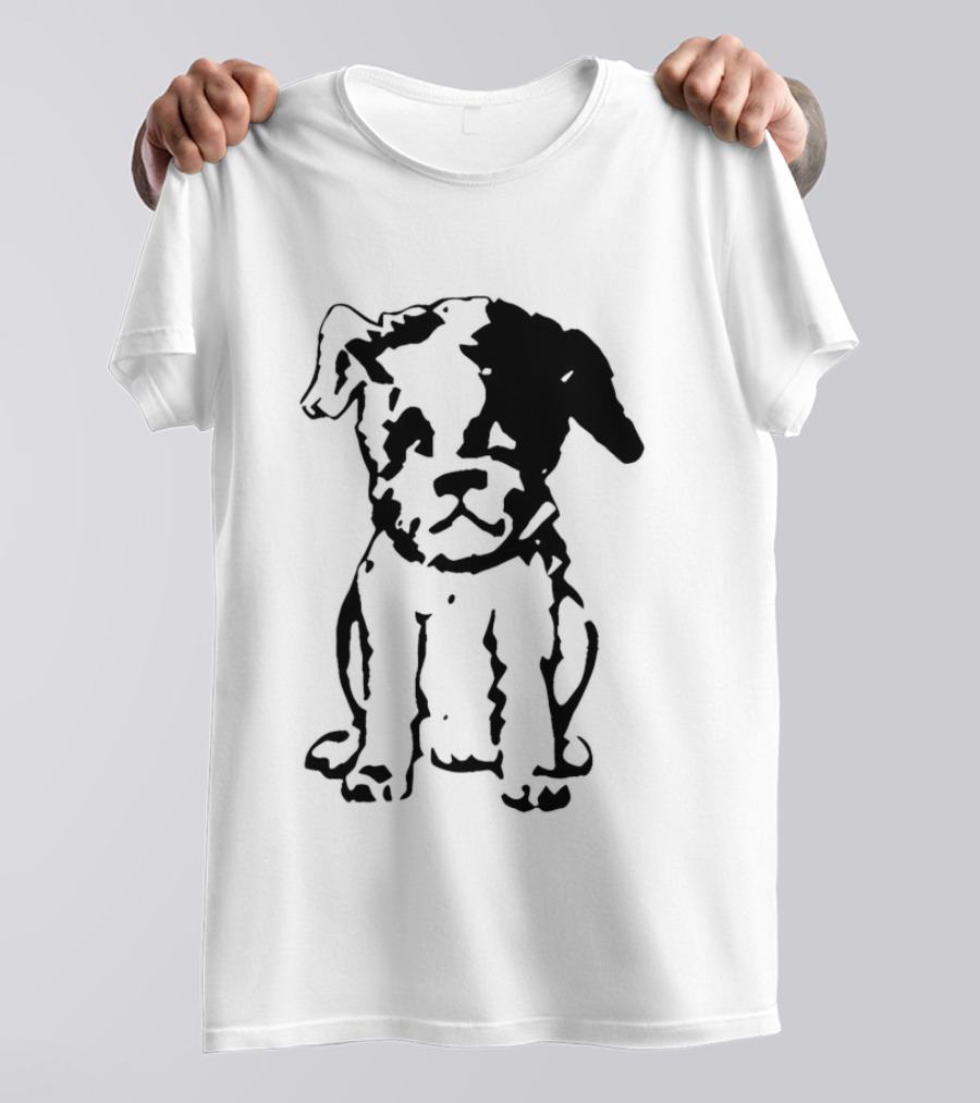 Puppy Dog Mystery Train Sketch Playful Canine T-Shirt