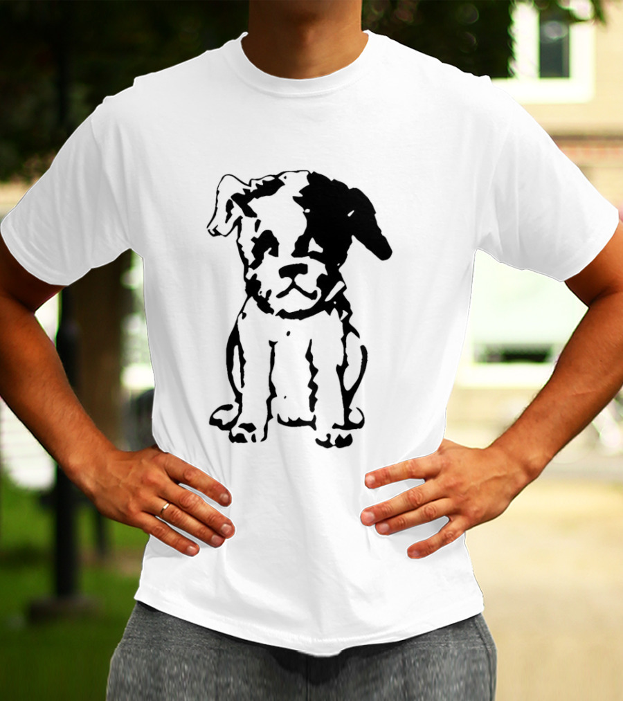 Puppy Dog Mystery Train Sketch Playful Canine T-Shirt