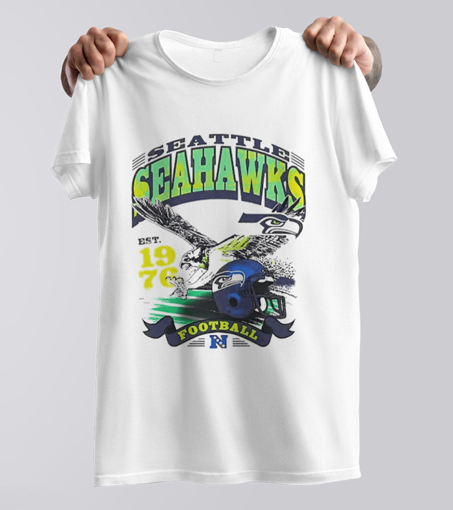 Seattle Seahawks Est. 1976 Football Puget Sound Champs Retro Helmet And Hawk T-Shirt