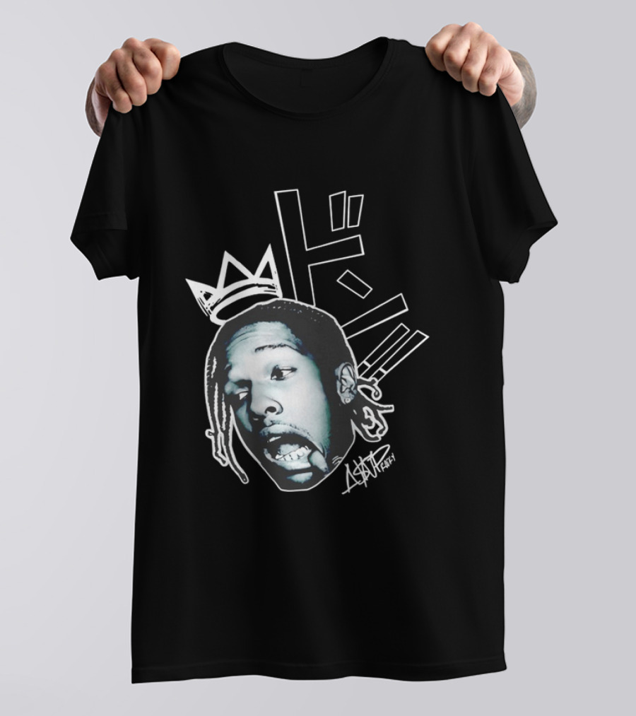 ASAP Rocky VI Big Head Crown Graphic Japan Text Signature T-Shirt