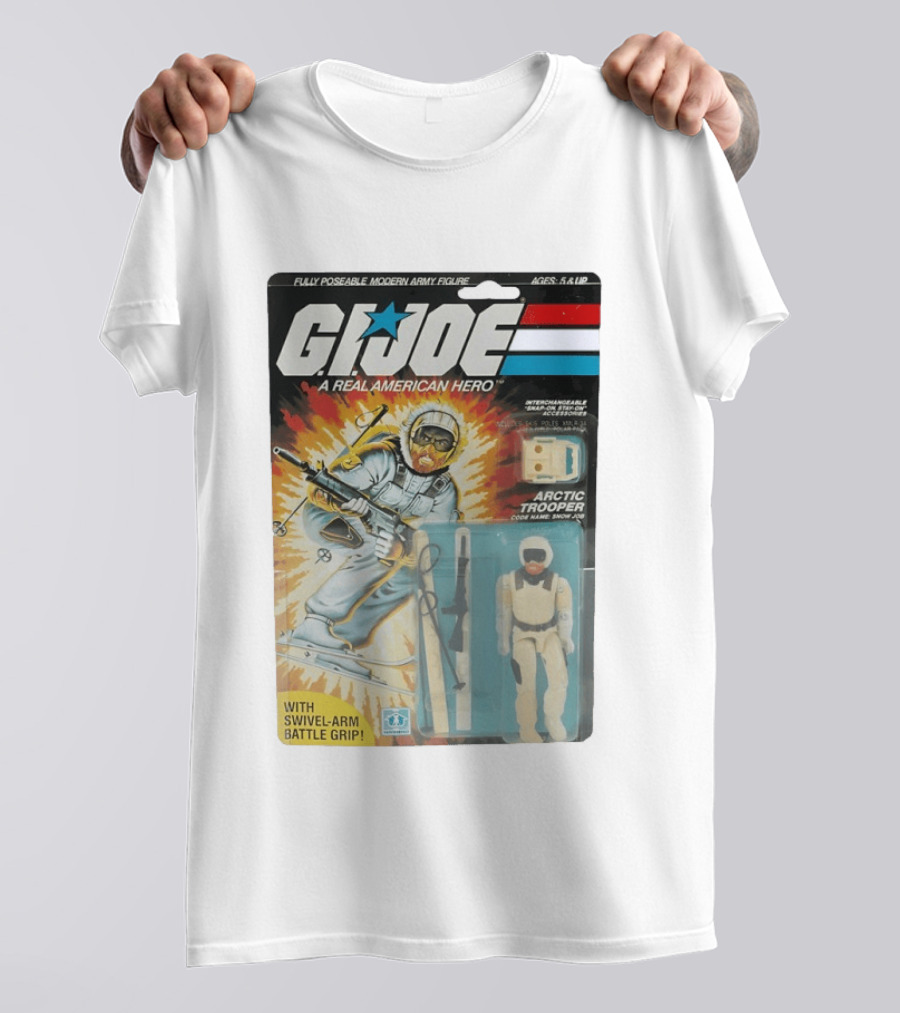 GIJoe A Real American Hero Arctic Trooper Snow Job Action Figure Vintage Packaging T-Shirt