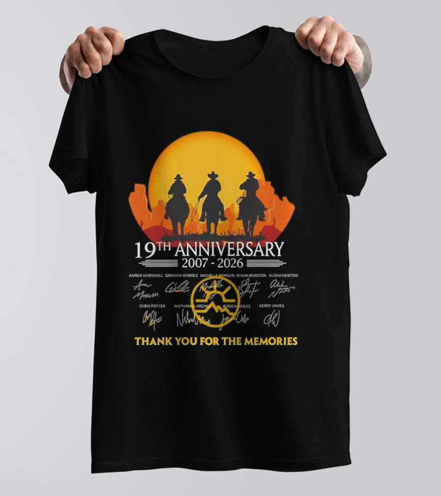 Heartland 19th Anniversary 2007 2026 Thank You For The Memories Cowboy T-Shirt