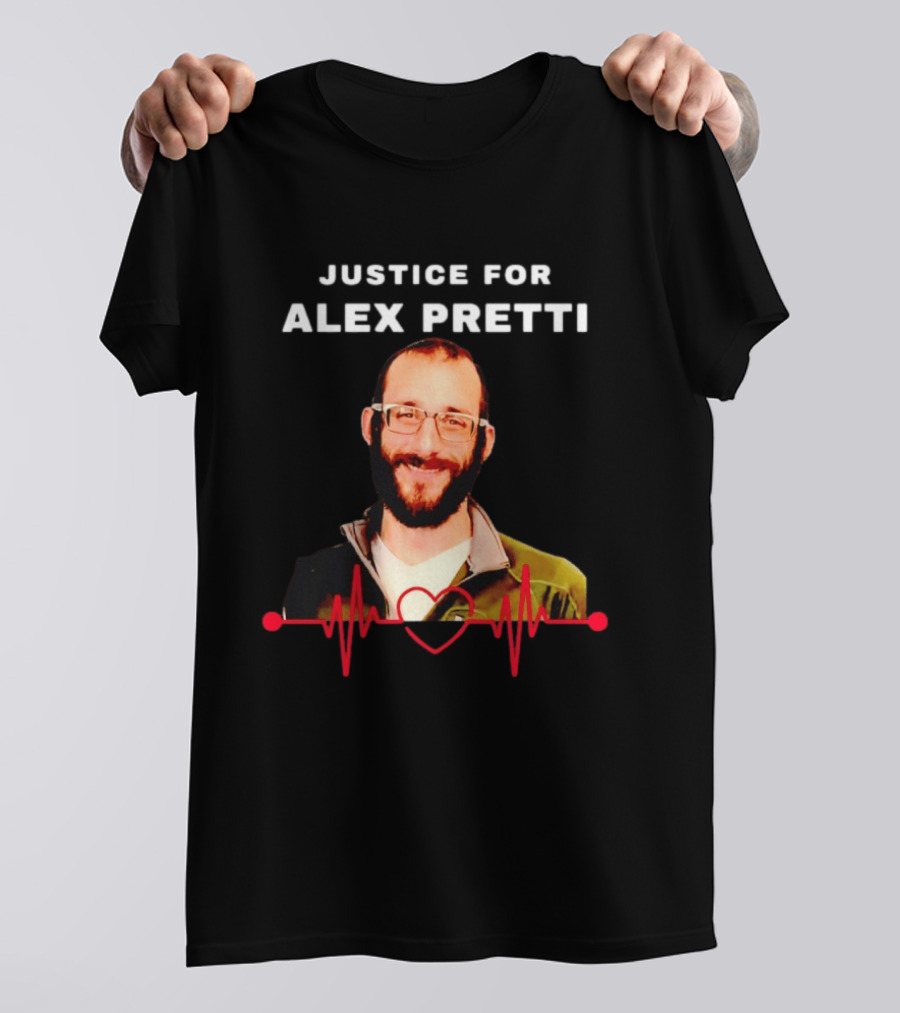 Justice For Alex Pretti Nurse Awareness Advocacy Heartbeat T-Shirt
