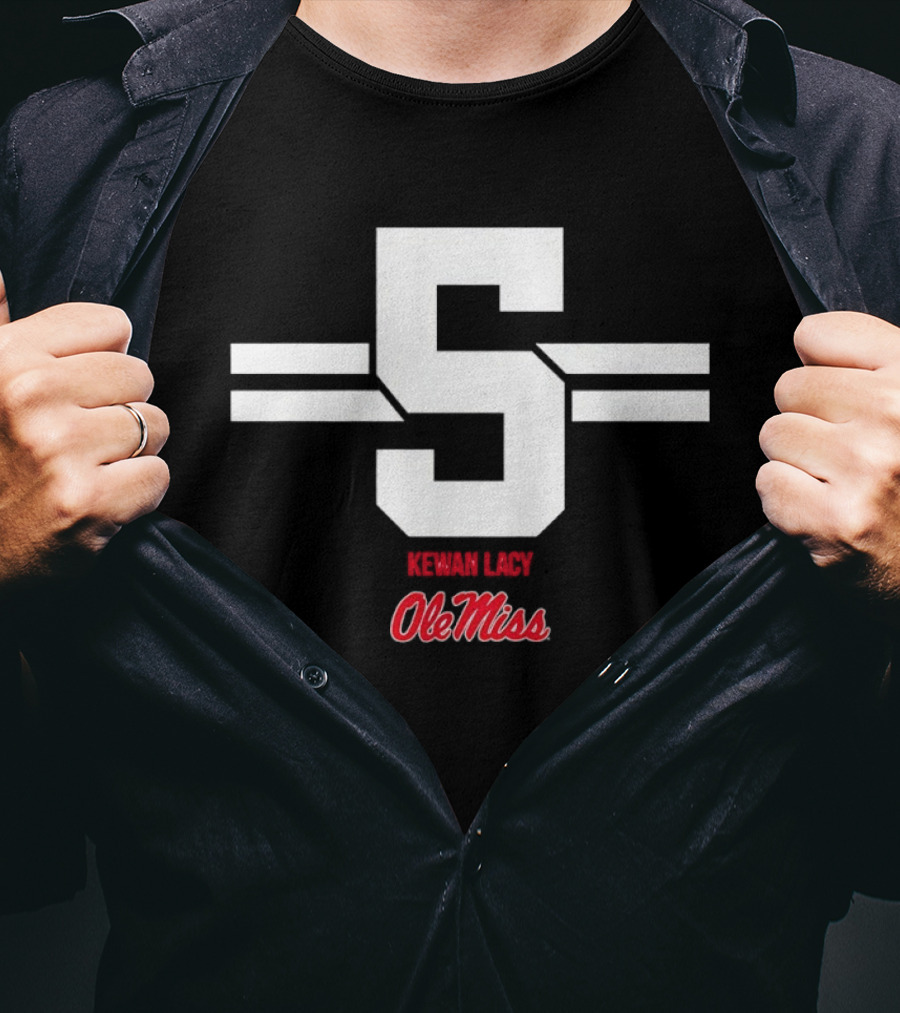 Ole Miss Rebels Kewan Lacy 5 Stripe Football T-Shirt