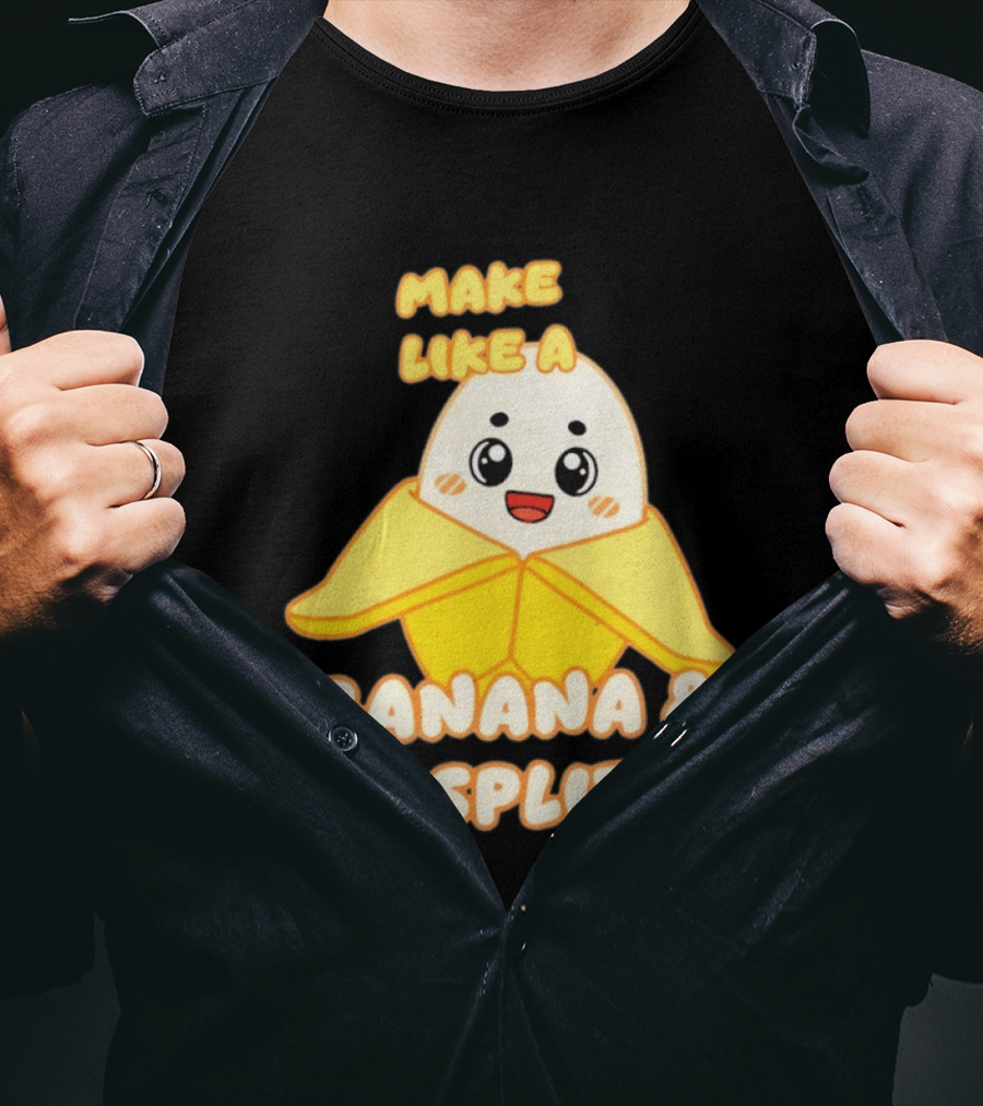 LankyBox Banany Make Like A Banana And Split Cute Cartoon T-Shirt