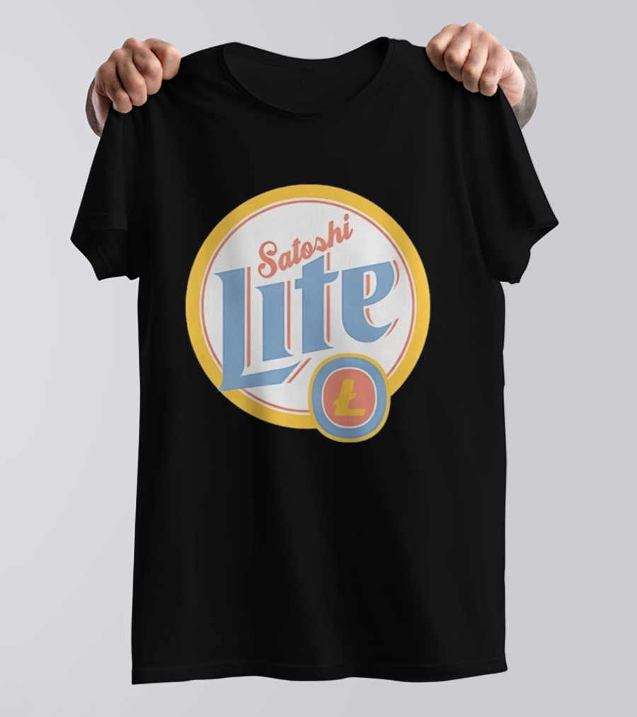 Satoshi Lite Cryptocurrency Logo Style With Litecoin T-Shirt