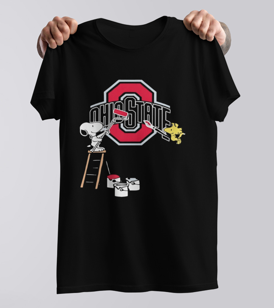 Snoopy Woodstock Ohio State Buckeyes Painting Adventure T-Shirt