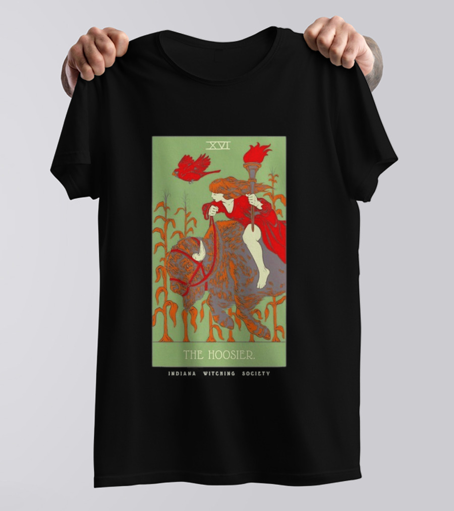 Women Riding Bison The Hoosier XVI Indiana Witching Society T-Shirt