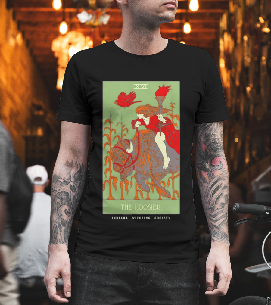 Women Riding Bison The Hoosier XVI Indiana Witching Society T-Shirt