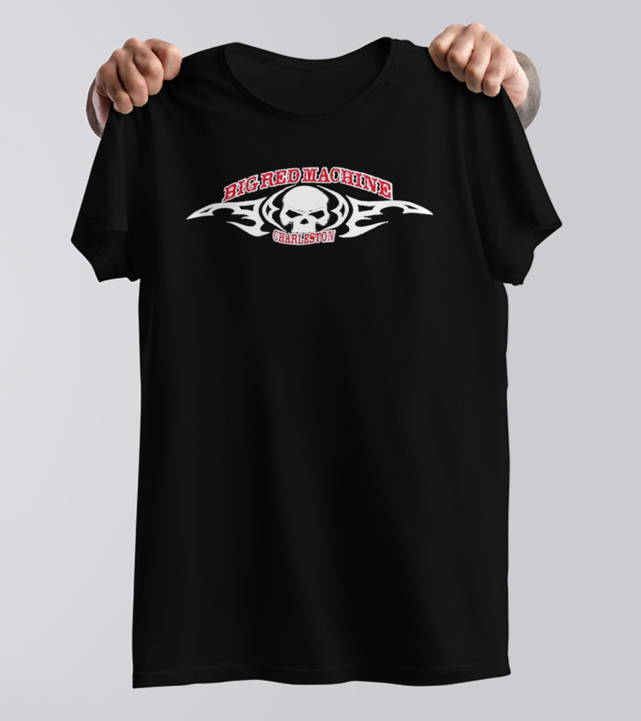 Big Red Machine Charleston Skull And Flames T-Shirt