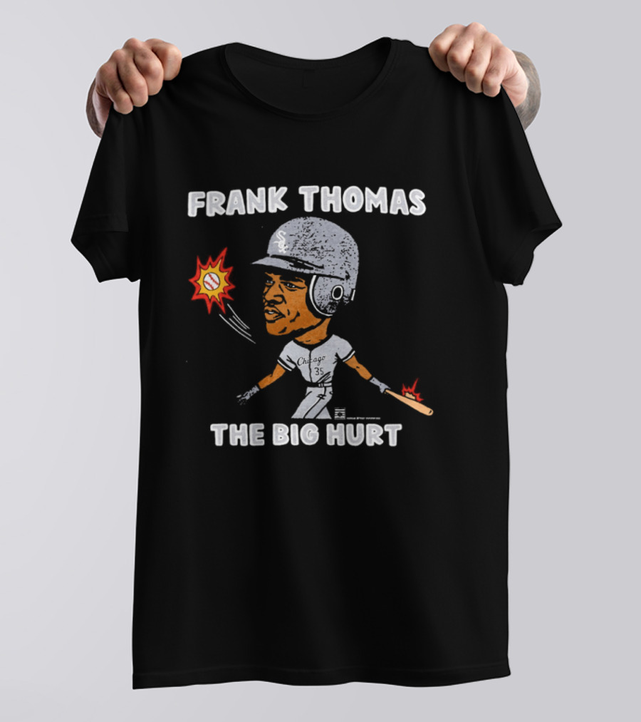 Frank Thomas The Big Hurt Chicago White Sox Baseball Cartoon T-Shirt