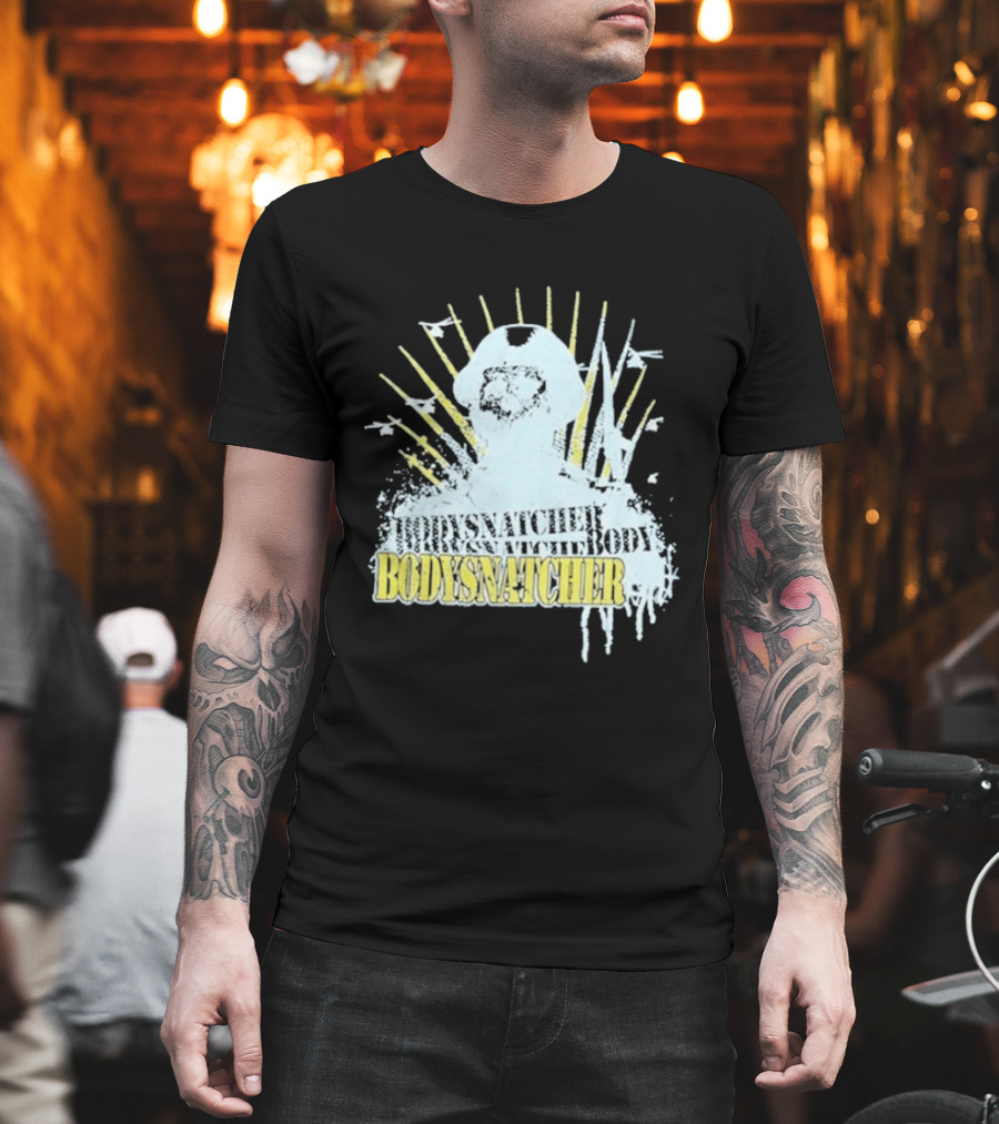 Bodysnatcher Helicopter Pilot Silhouette Sunburst T-Shirt