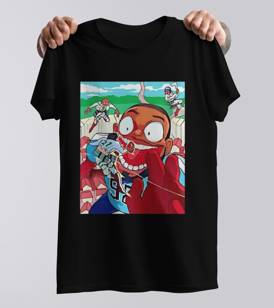 David Wyman 92 Seattle Seahawks Anime Crossover Characters Vibrant Action T-Shirt