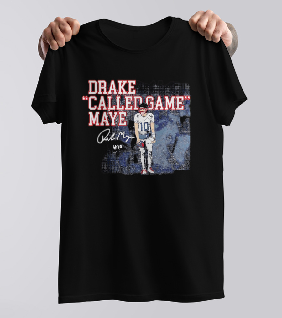 Drake "Called Game" Maye #10 New England Patriots Football T-Shirt