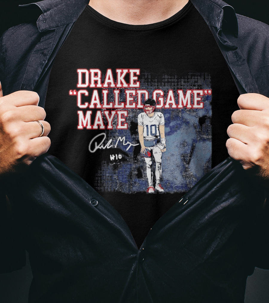 Drake "Called Game" Maye #10 New England Patriots Football T-Shirt