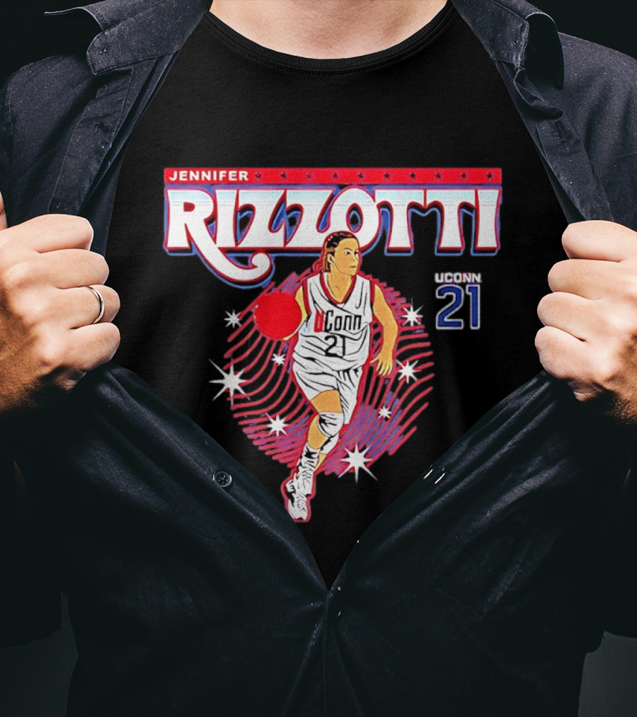Jennifer Rizzotti UConn 21 Huskies Basketball Legends Player T-Shirt