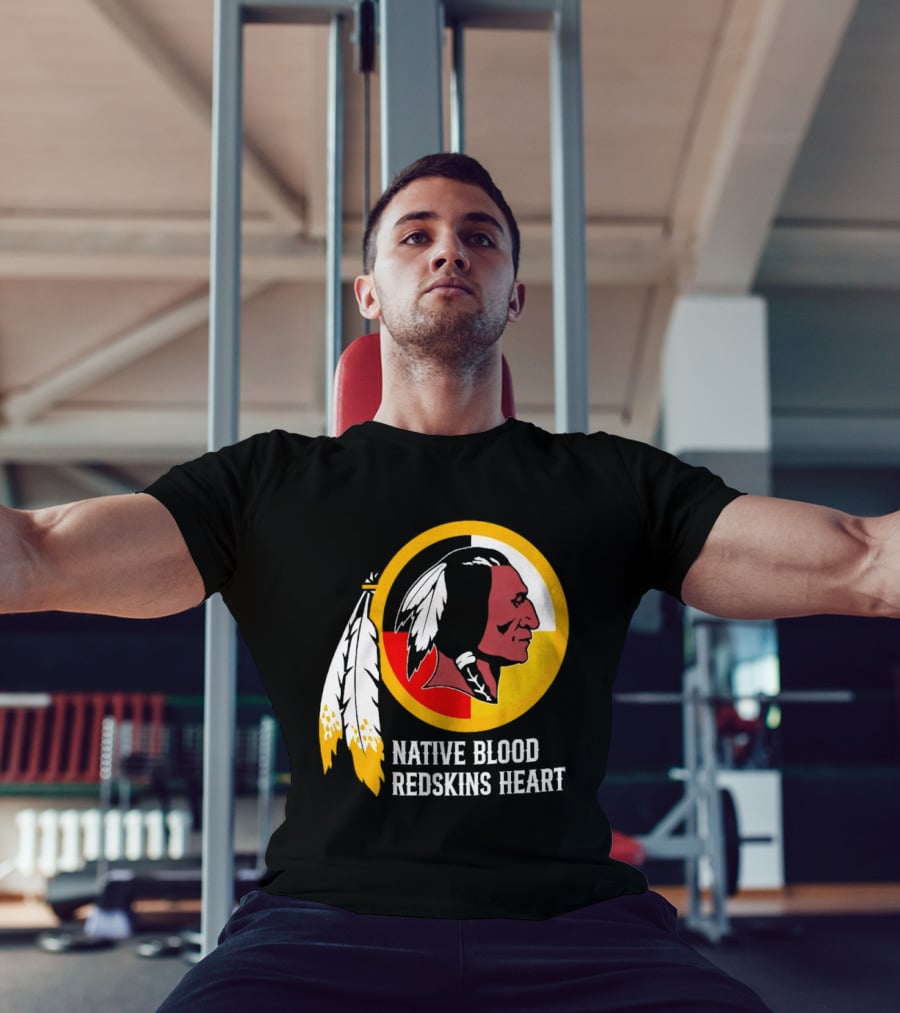 Native Blood Redskins Heart Washington Commanders T-Shirt