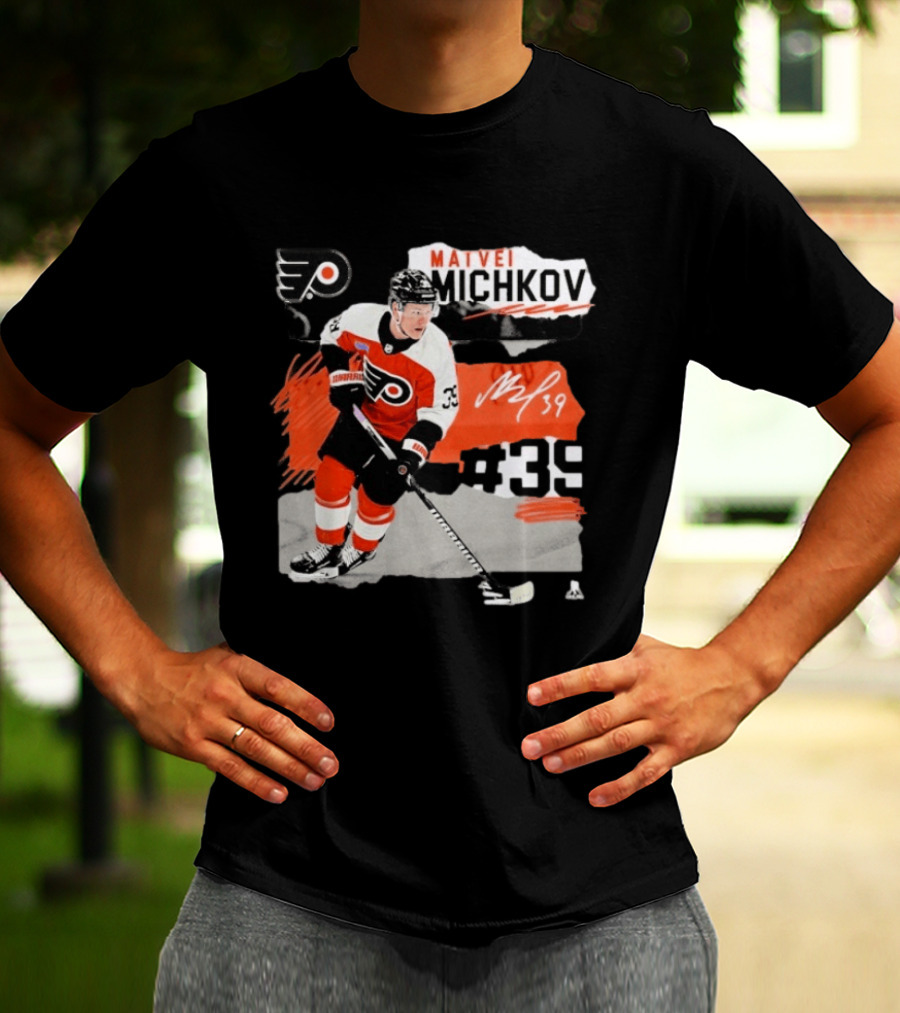 Philadelphia Flyers Matvei Michkov 39 Fresh Ice Hockey Skating T-Shirt