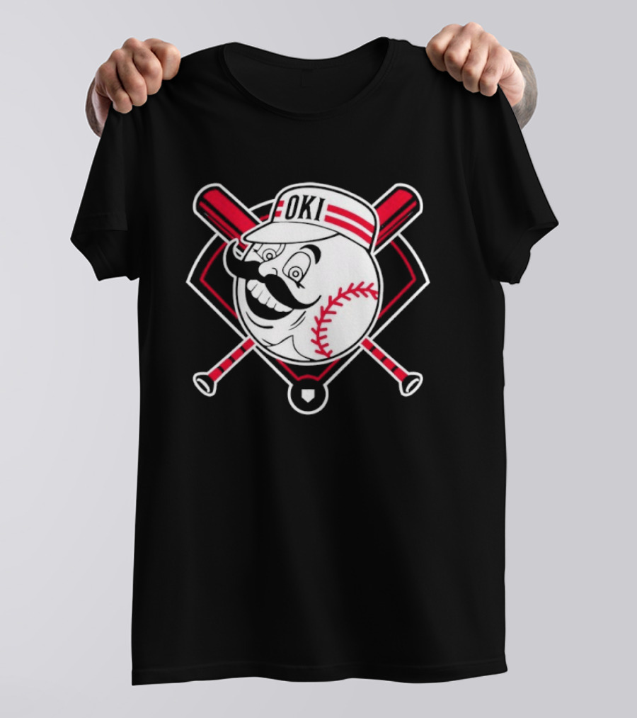 Oki Redlegs Crossed Bats Baseball T-Shirt