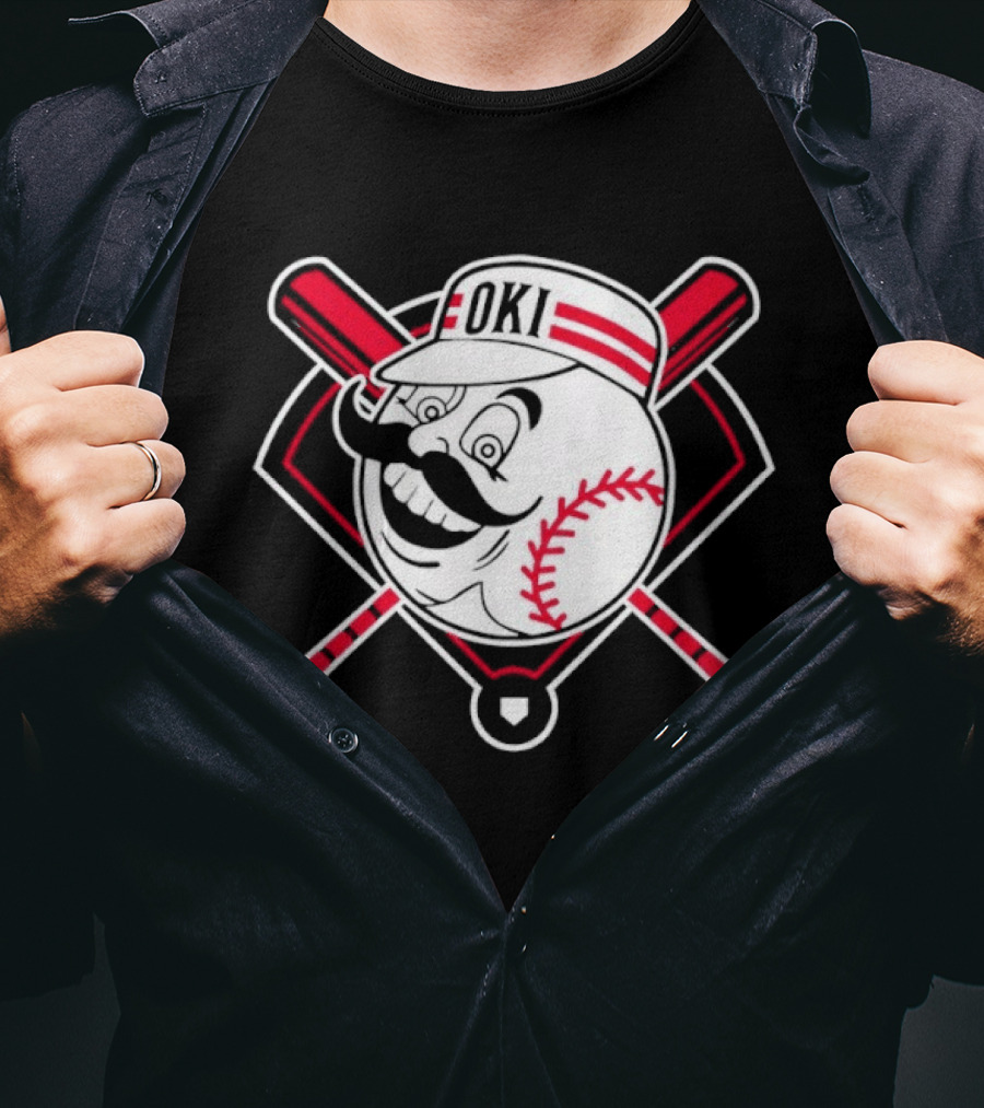 Oki Redlegs Crossed Bats Baseball T-Shirt