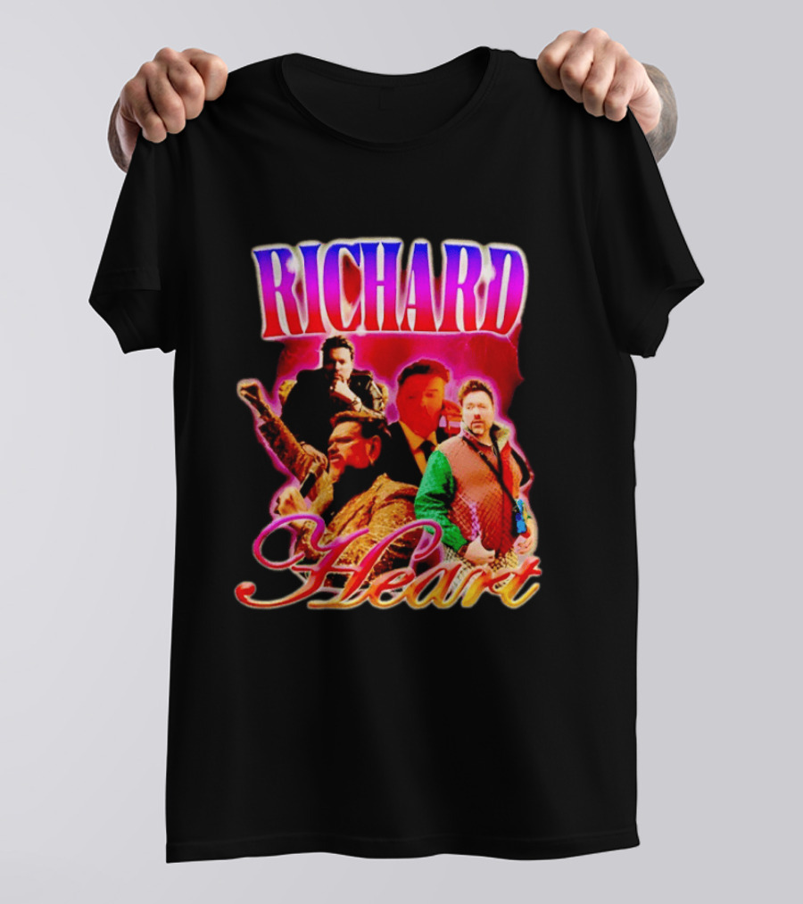 Richard Heart Lightning Bold Nostalgic Collage T-Shirt