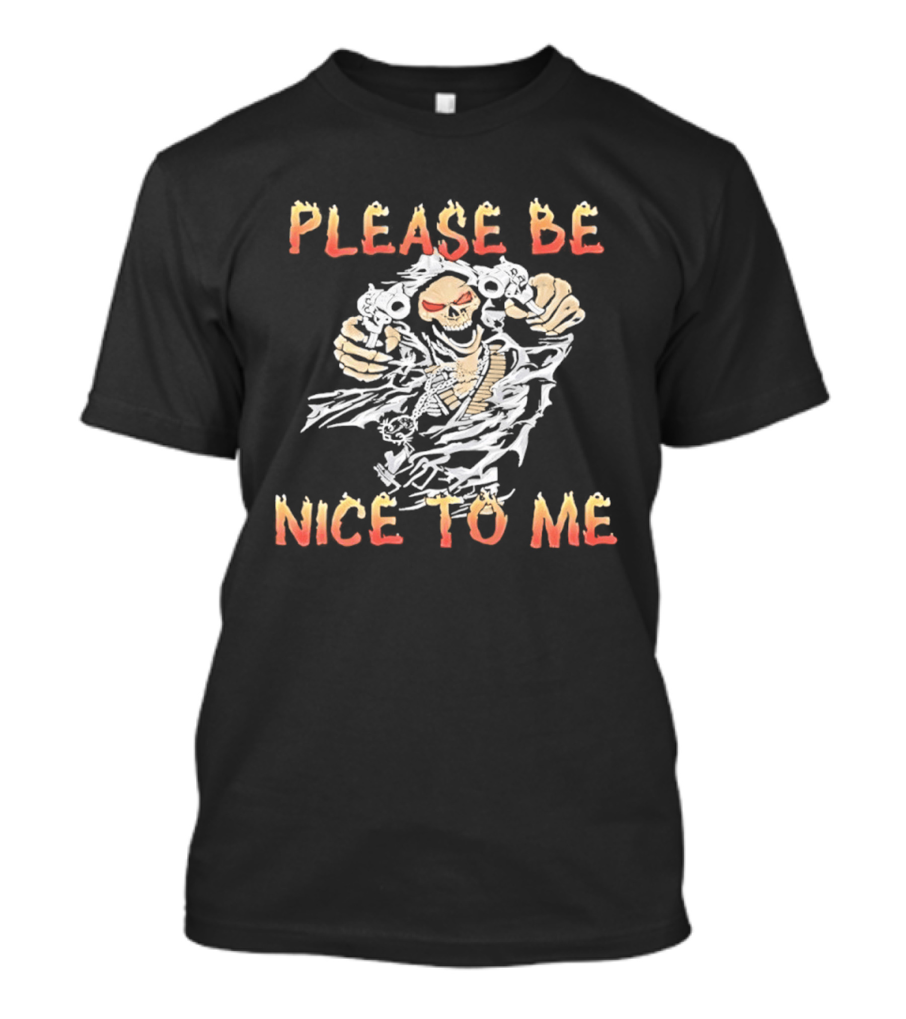 Please Be Nice To Me Skeleton Ghostly Appeal T-Shirt