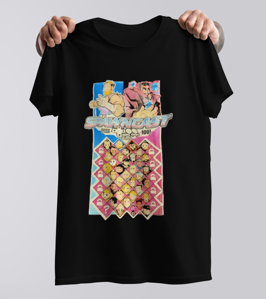 Spawncast Episode 100 Many Games Characters Edition T-Shirt