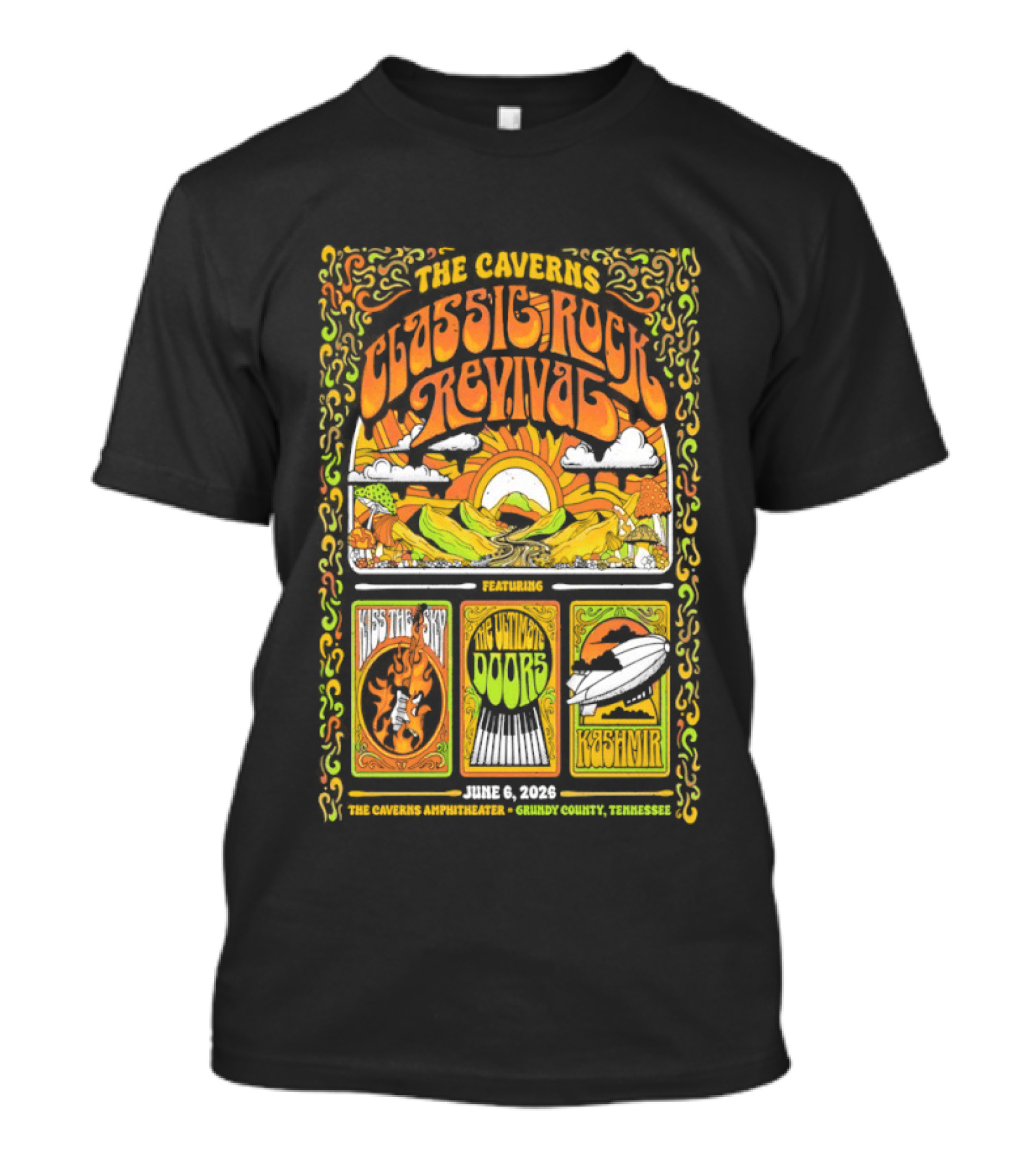Classic Rock Revival June 6 2026 The Caverns Grundy County TN T-Shirt