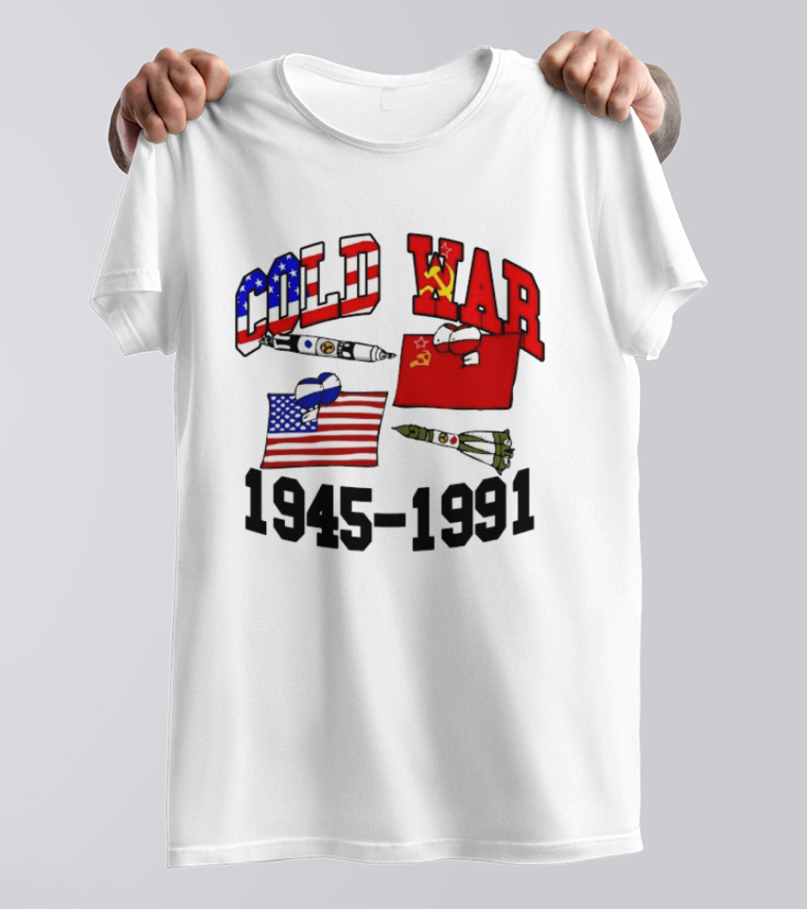Cold War 1945 1991 American Soviet Rivalry Flags And Rockets T-Shirt