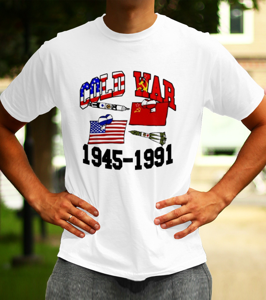 Cold War 1945 1991 American Soviet Rivalry Flags And Rockets T-Shirt