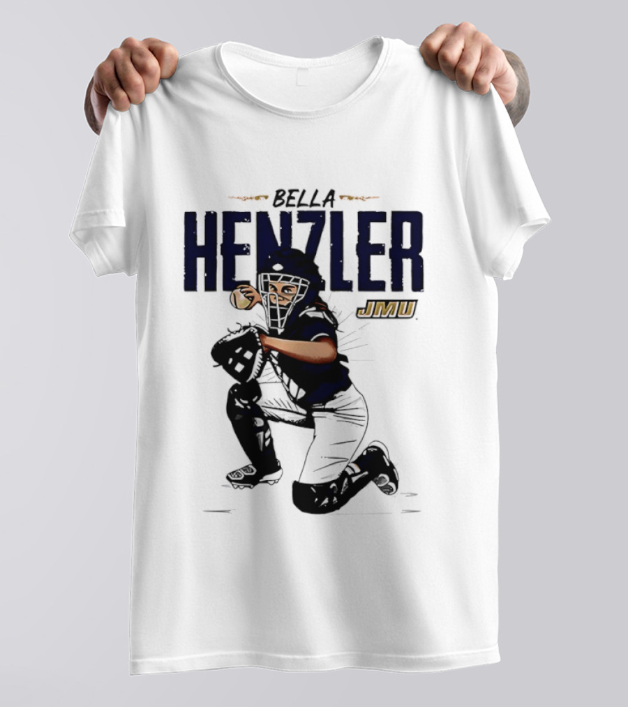 Bella Henzler JMU Dukes Softball Caricature James Madison T-Shirt