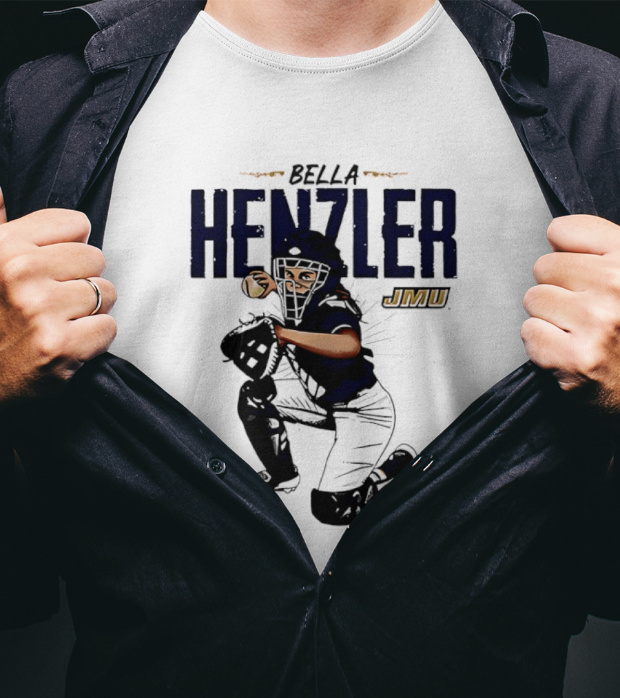 Bella Henzler JMU Dukes Softball Caricature James Madison T-Shirt