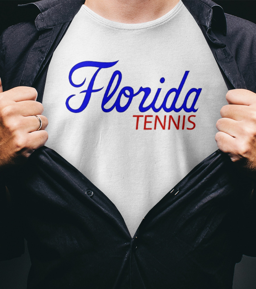 Florida Tennis Bold Blue Red Script T-Shirt