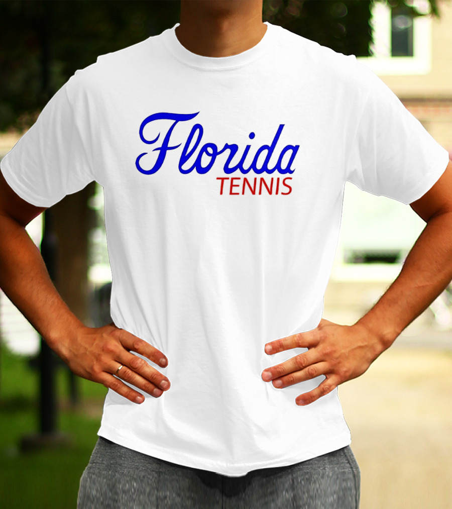 Florida Tennis Bold Blue Red Script T-Shirt