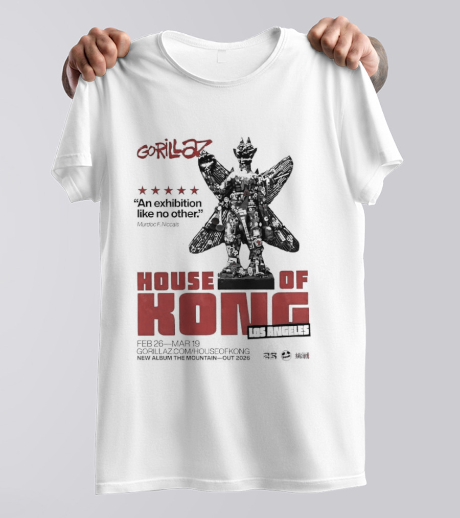 Gorillaz House Of Kong Los Angeles 2026 Feb 26 Mar 19 New Album The Mountain T-Shirt