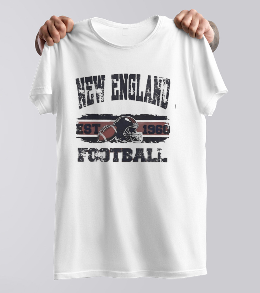 New England Patriots Football Est 1960 Helmet Ball Center T-Shirt